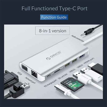 ORICO Type-C to 8-in-1 Multifunction Docking Station