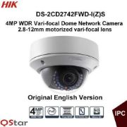 Picture of Hikvision DS-2CD2742FWD-IZS 4MP 2.8 - 12 mm Motorized Lens Vandal Resistant IR Dome CCTV Network Camera