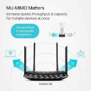 TP-Link AC1200 Gigabit WiFi Router (Archer A6) - 5GHz Gigabit Dual Band MU-MIMO Wireless Internet Router, Supports Beamforming, Guest WiFi and AP mode, Long Range Coverage by 4 Antennasمن هب له .كوم 