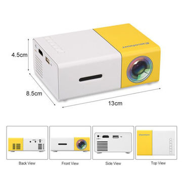 QVGA Projector LED YG300 400lm Brightness With Remote Control White / Yellow من هب له .كوم