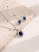 Picture of Women's accessories delicate zircon blue color necklace + earring