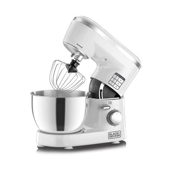 صورة عجانة وخباط من بلاك اند ديكر BLACK + Decker بقدرة 1000 واط ومزود بـ 6 سرعات مع وعاء ستانلس ستيل- SM1000-B5